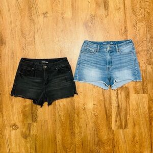 High-Waisted Denim Jean Shorts Distressed Cut-Off Style